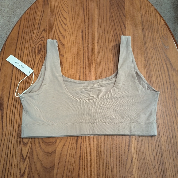 Everlane tan cotton tank bra, size M - NEW - Picture 7 of 8